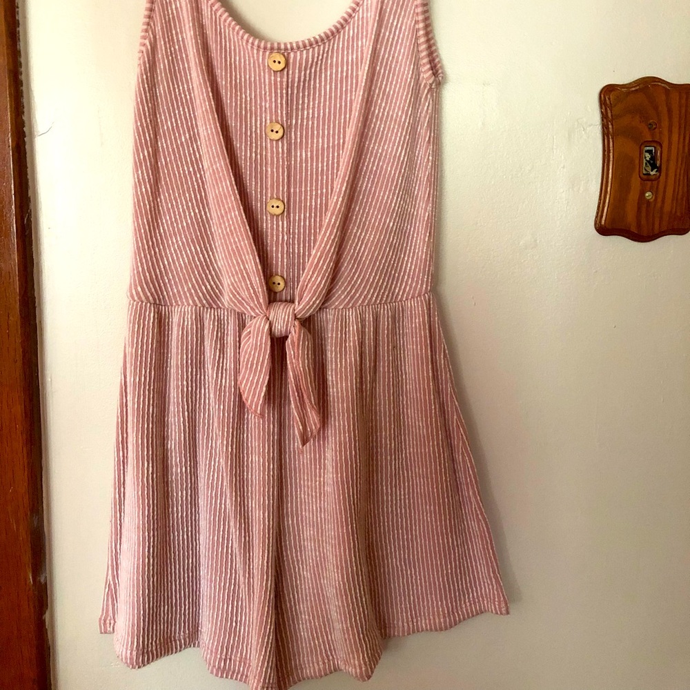 Pink and White Romper